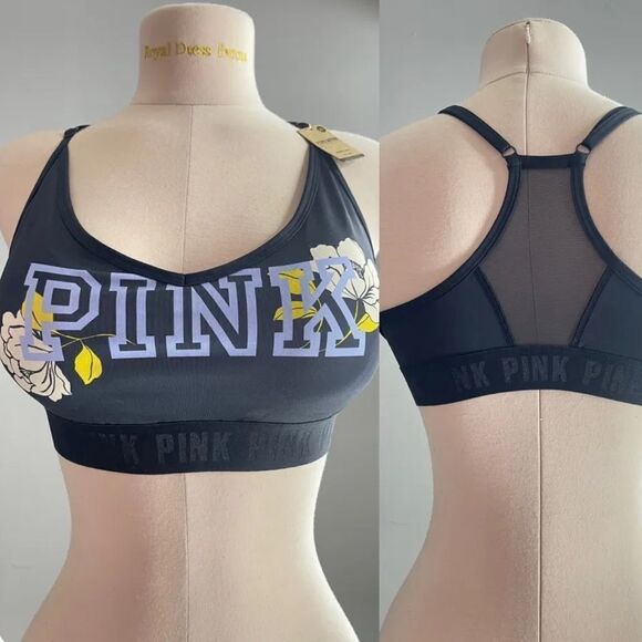 Victorias Secret Pink Ultimate Gym Lined Removable Padding logo sport bra Xsmall - Picture 5 of 7